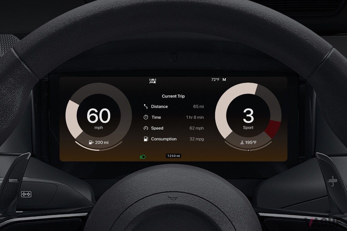 Apple CarPlay Ultraでは、スピードメーターやタコメーターのデザインまで自由にカスタマイズ可能