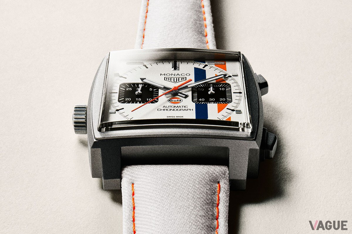 ケース径は39mm。素材はグレード2チタン製。スクエアケース、左側のリューズと反骨心のあふれるデザインは現代においても魅力的