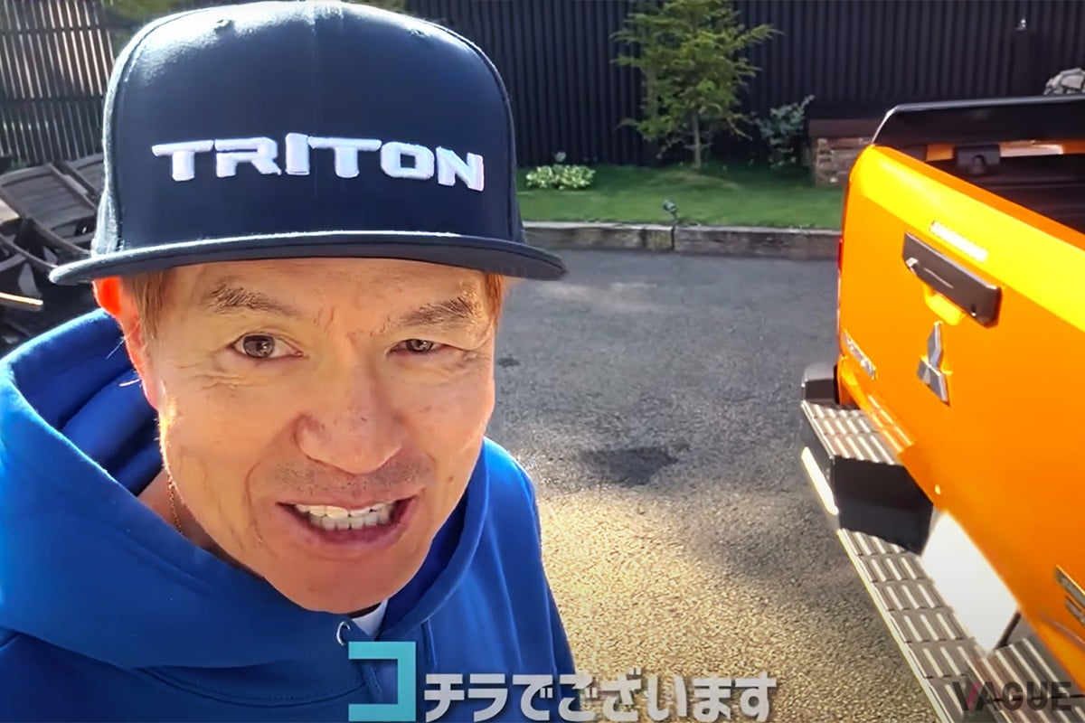YouTubeで三菱「トライトン」を紹介するヒロミさん(画像使用許諾:Hiromi factory チャンネル)