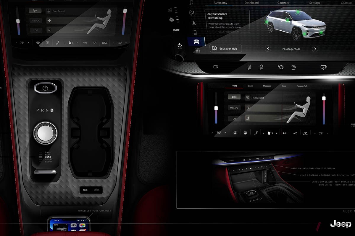 米国で世界初公開されたジープの大型SUVタイプのEV、新型「ワゴニアS」のインテリア