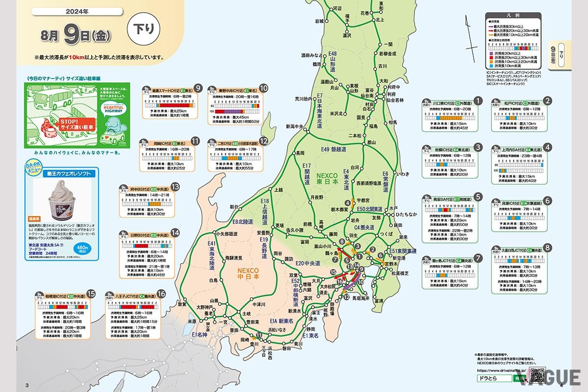 NEXCO東日本でつくられた「渋滞予報ガイド」2024年お盆版