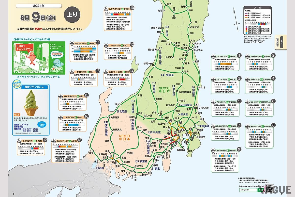 NEXCO東日本でつくられた「渋滞予報ガイド」2024年お盆版