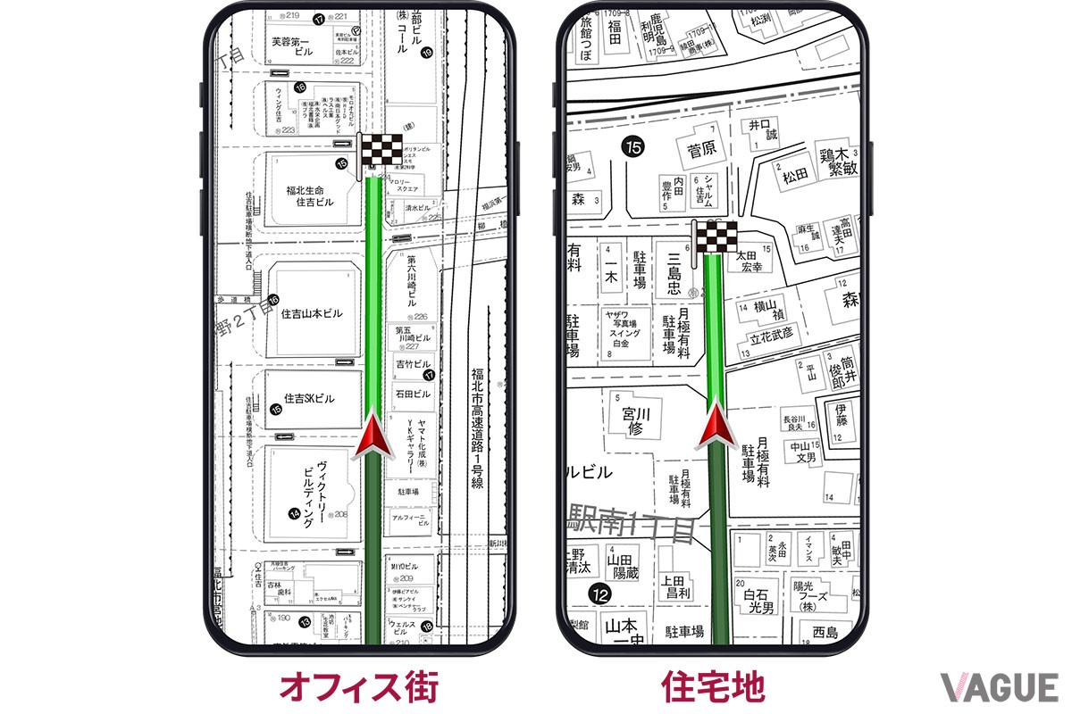 カーナビメーカーの持つ開発の知見を生かし、運転中でも認識しやすいUIを持つCOCCHiの画面