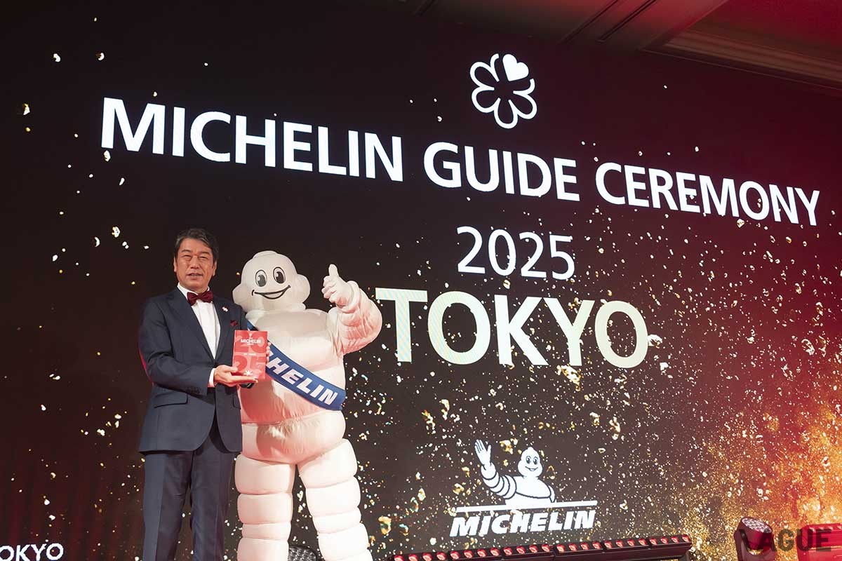 日本ミシュランタイヤ社長の須藤元さんとミシュランマン