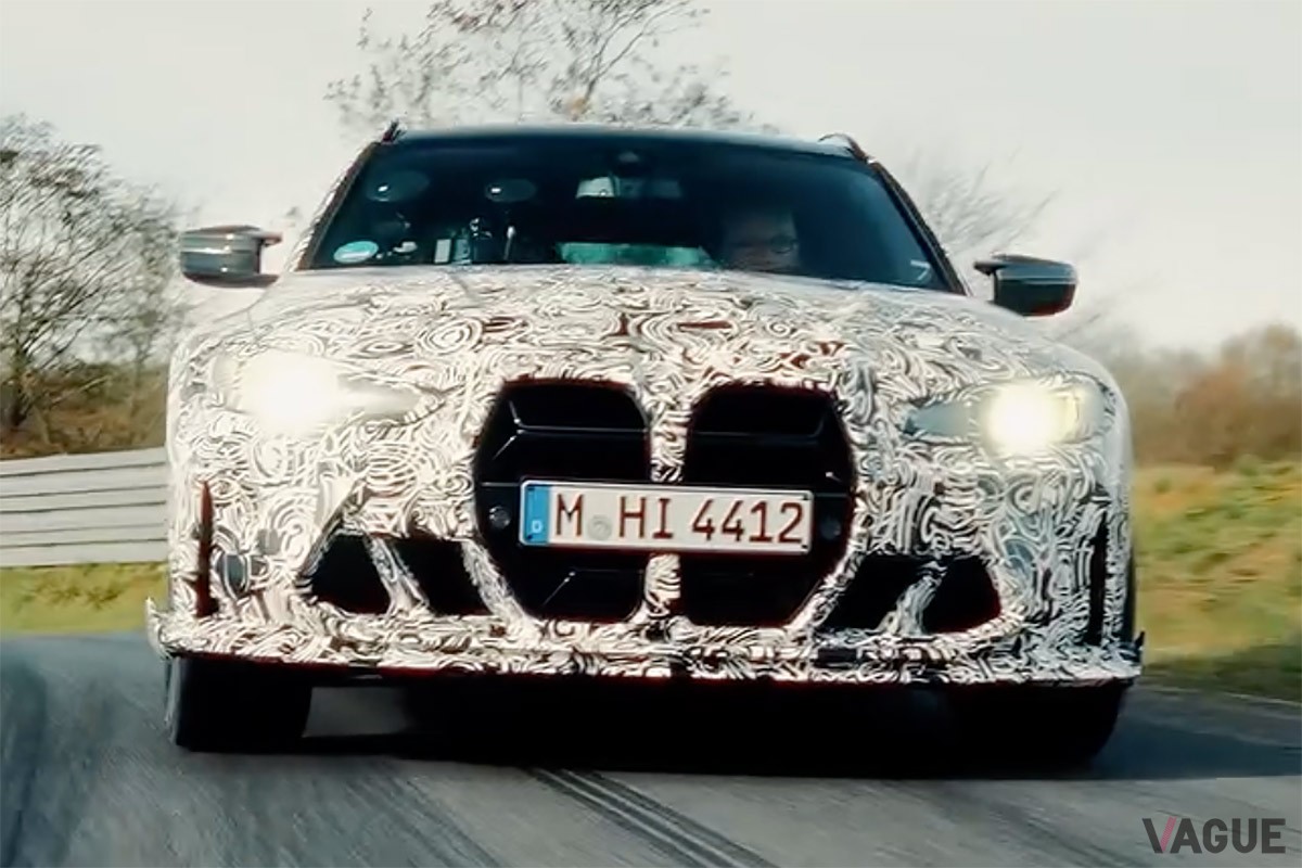 BMWがカーボンパーツと専用エアロをまとう「M3 CSツーリング」のティザー動画を公開