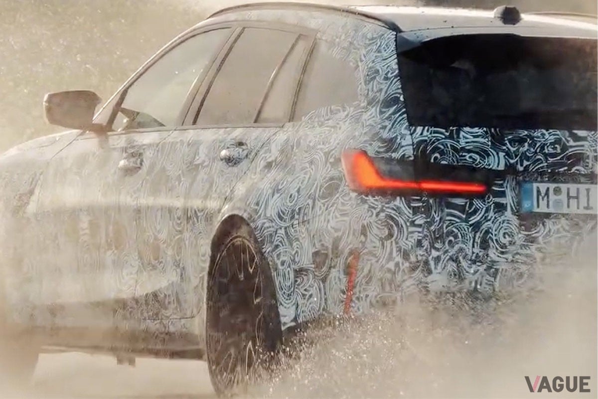 BMWがカーボンパーツと専用エアロをまとう「M3 CSツーリング」のティザー動画を公開