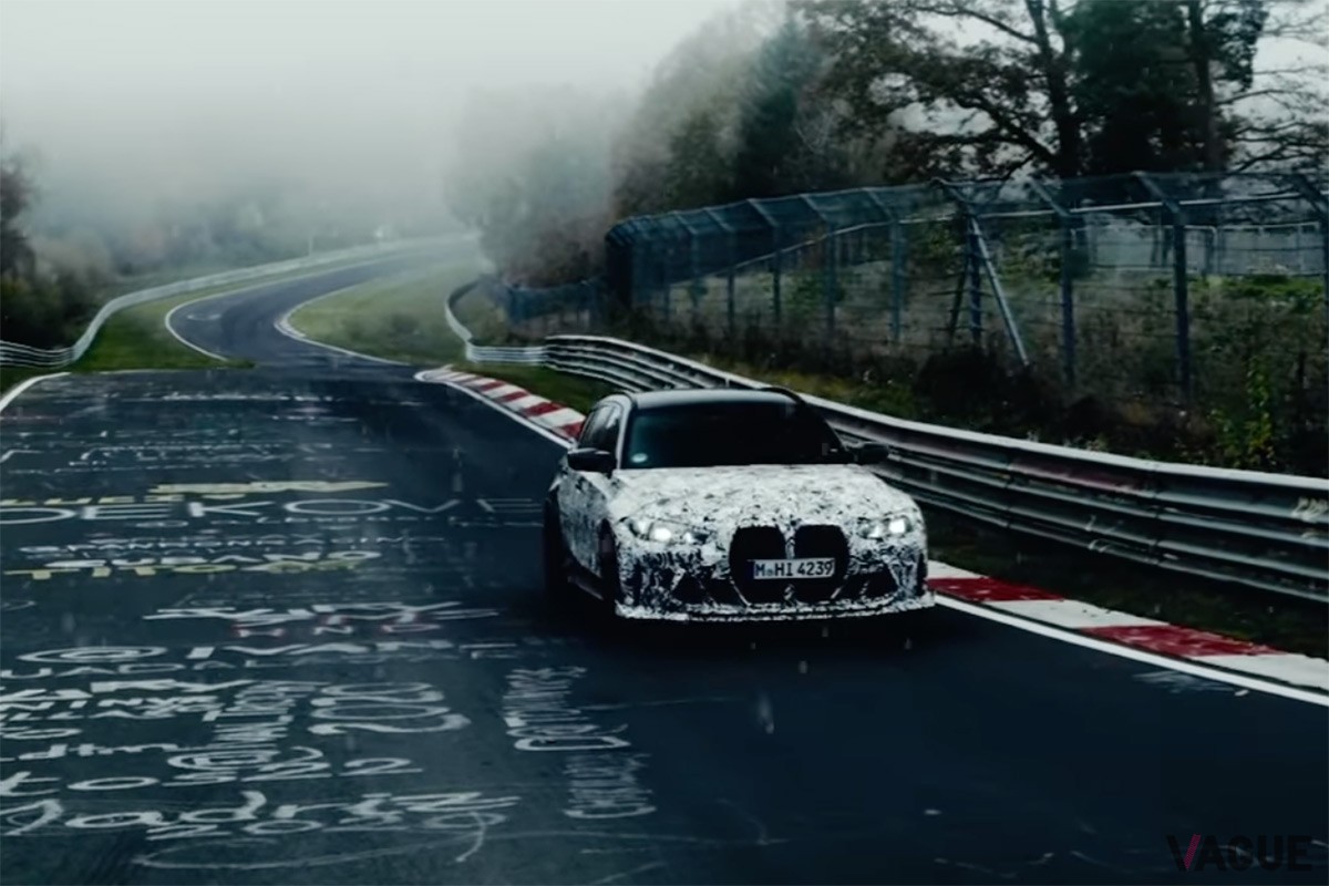 BMWがカーボンパーツと専用エアロをまとう「M3 CSツーリング」のティザー動画を公開