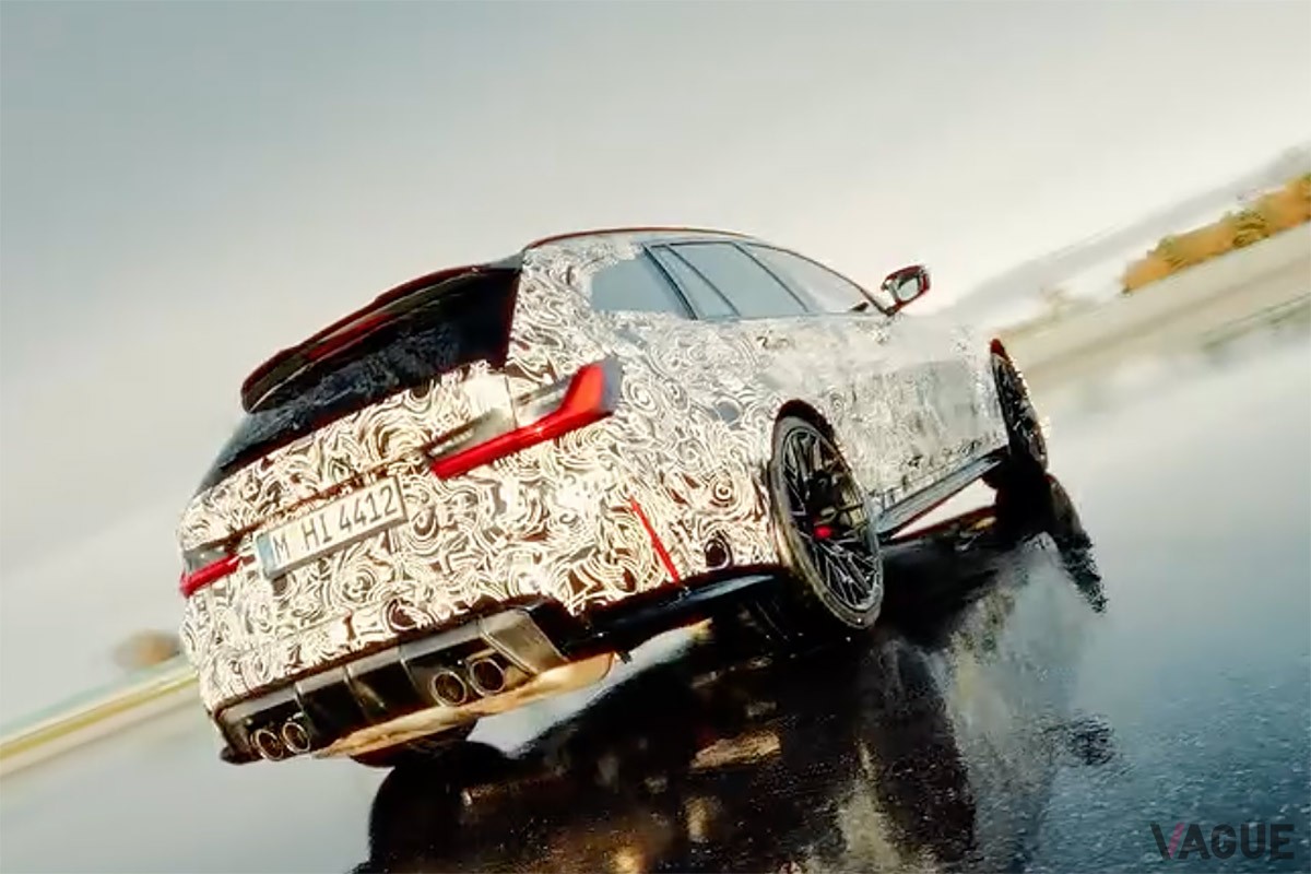 BMWがカーボンパーツと専用エアロをまとう「M3 CSツーリング」のティザー動画を公開