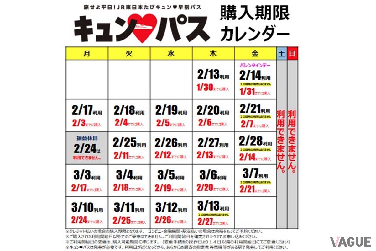 平日1日もしくは2日間、JR東日本全線が乗り放題となる「キュン・パス」。乗り鉄必見だ
