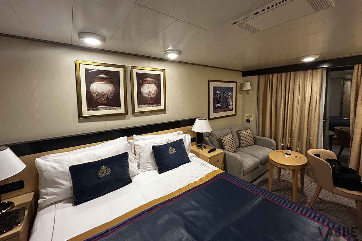 今回宿泊した部屋。バルコニーがついた「ブリタニア・バルコニー（海側）」という部屋だった