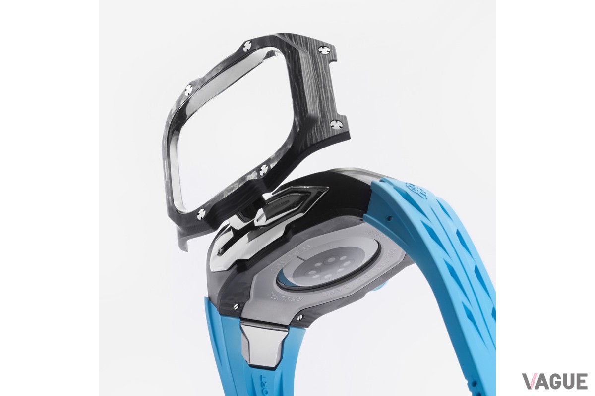 特許取得済みの独自機構ハッチベゼルを採用し、Apple Watchの着脱がワンタッチで可能