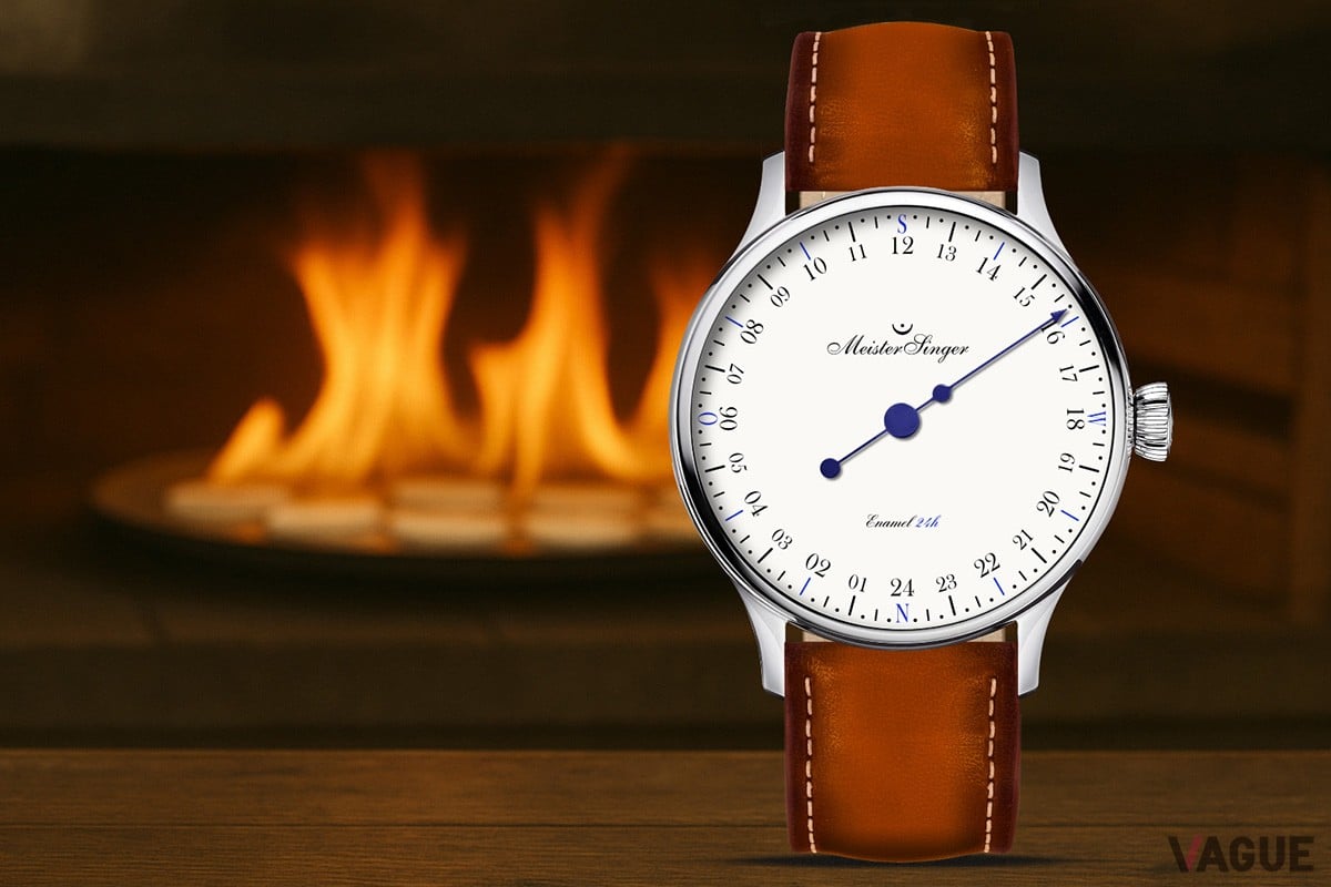 針は1本、目盛りは24時間表示による「24H エナメル エディション」。一般的な時計とは違った時間感覚を取り戻せそうだ