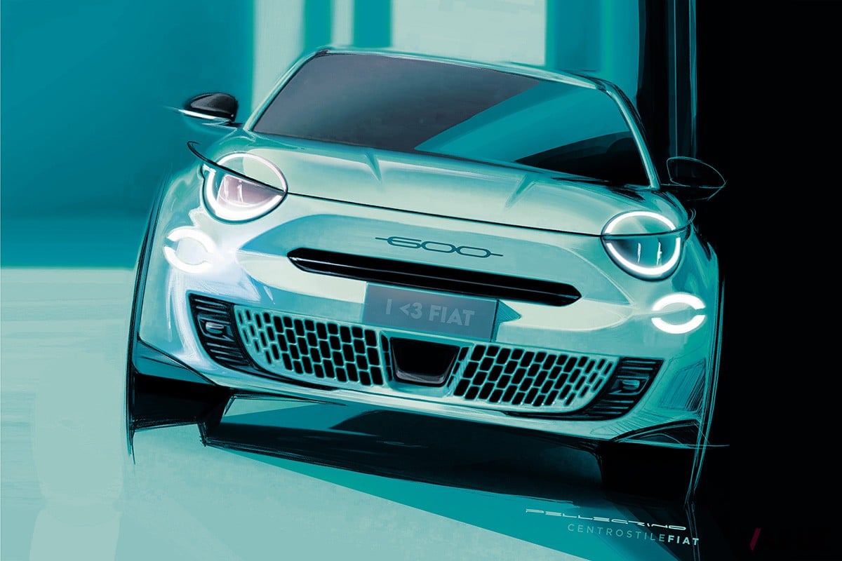 フィアット新型「600ハイブリッド」のデザイン画