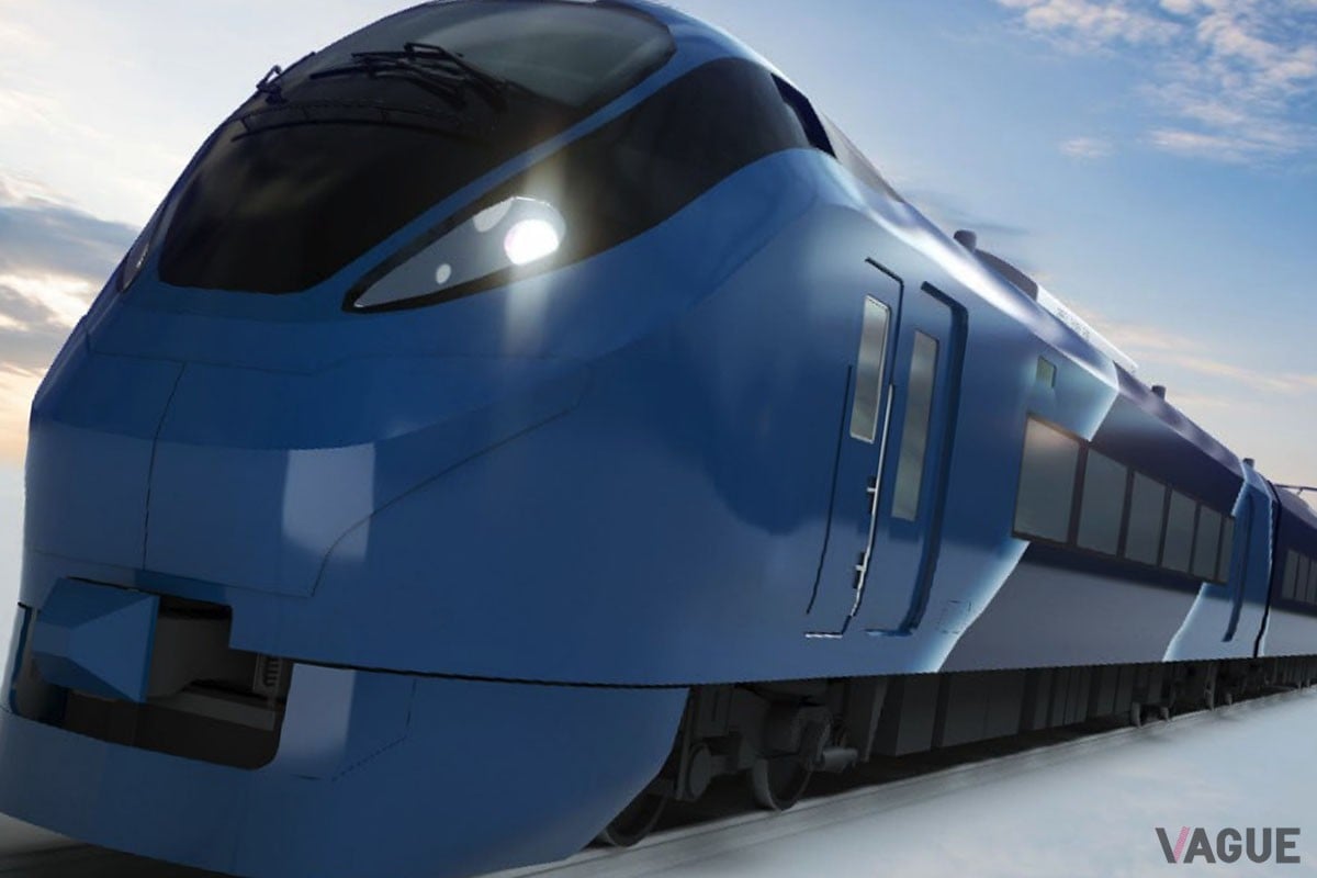 JR東日本が発表した、2027年春導入予定の「新たな夜行特急列車（イメージ）」。E657系特急型をベースとしている