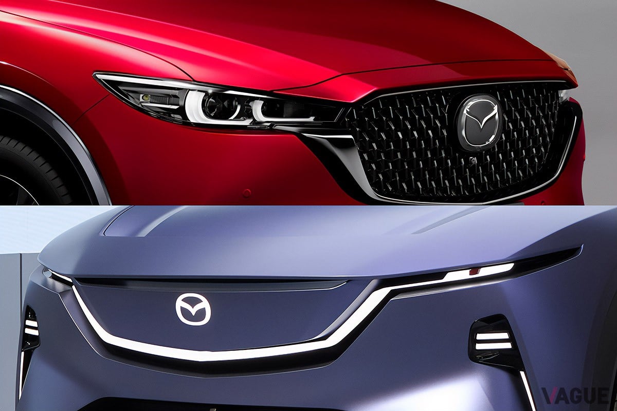 マツダの世界的ベストセラーSUV「CX-5」。現行型は2017年に登場した2代目です。写真下は「北京国際モーターショー2024」で長安マツダが世界初公開した「マツダ・アラタ」。次世代型「CX-5」との関係性が気になる