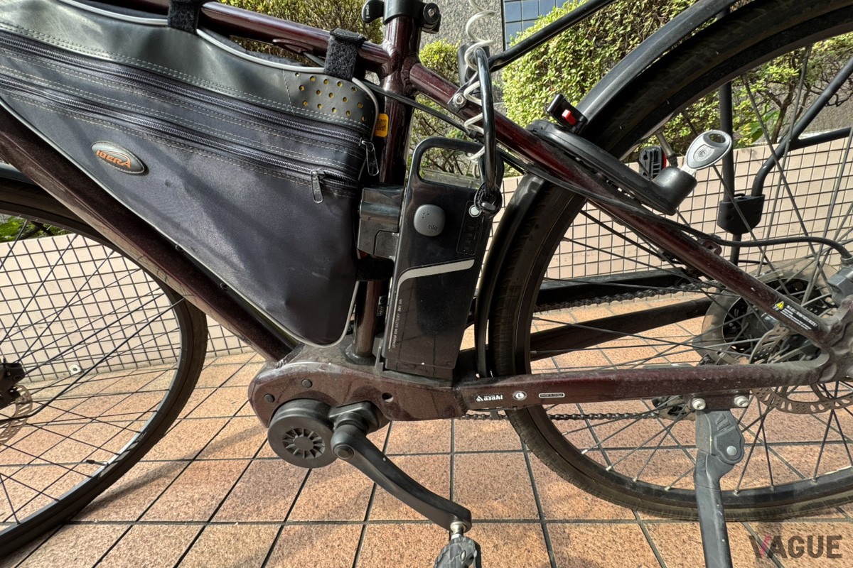 実際に自転車に貼り付けたTile Sticker