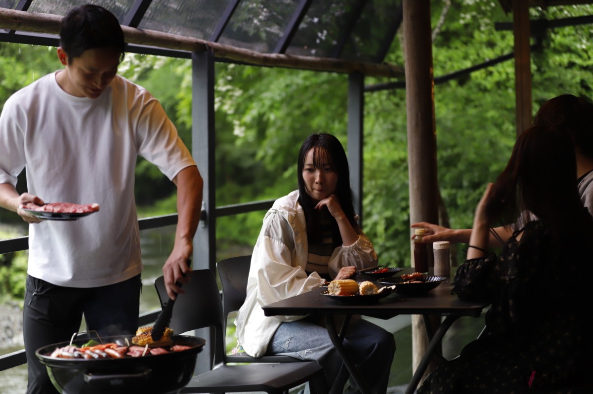 食材を持ち込んで屋外BBQ