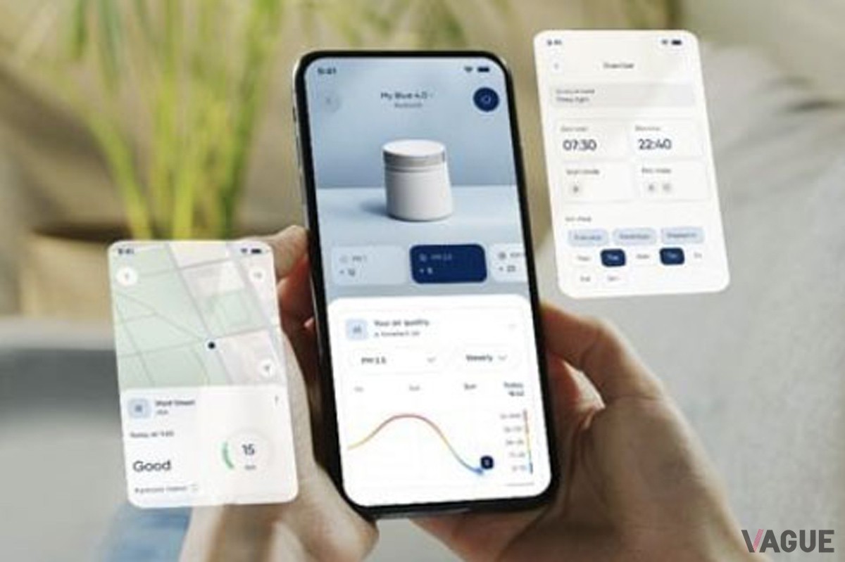 Blueairアプリは細かい空気質のモニタリングや、遠隔操作が可能