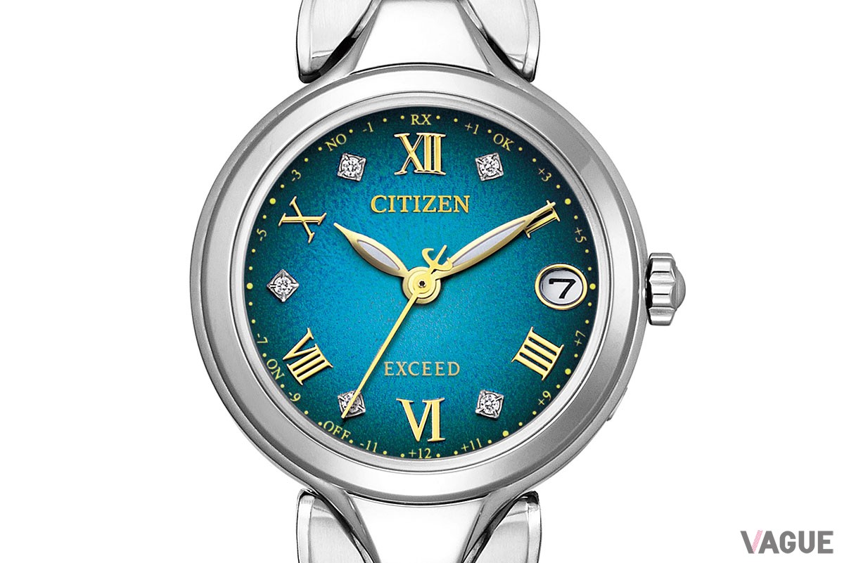 レディスモデルでもエコ・ドライブやワールドタイム、ダイレクトフライト、デイト表示といった機能性がしっかりと盛り込まれている