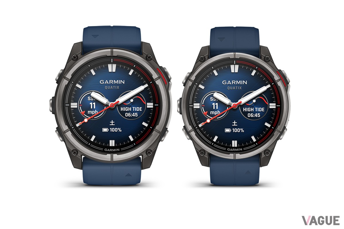 「GARMIN quatix 8 AMOLED」左より 51mm（21万1800円 消費税込）、47mm （19万5800円 同）