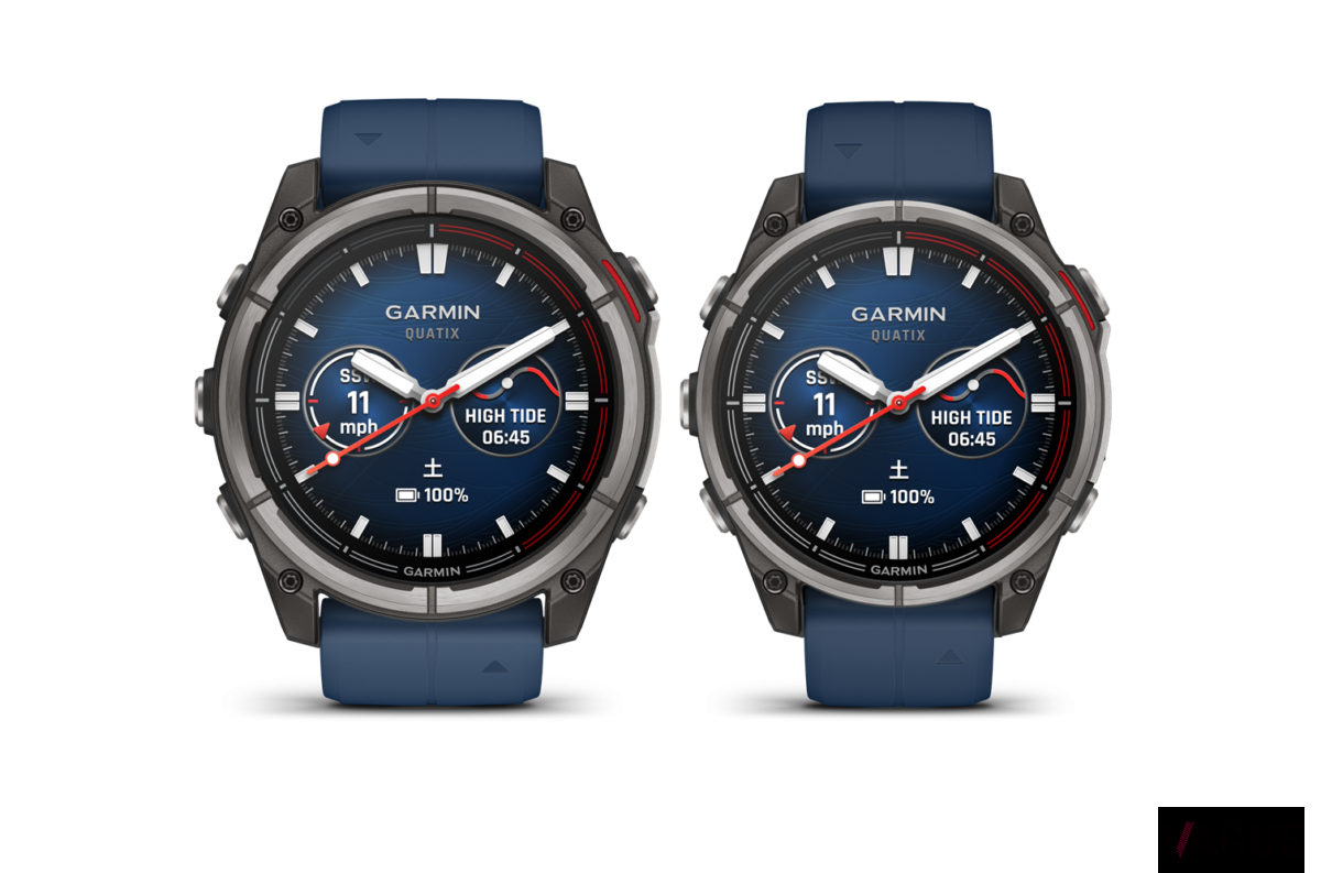 「GARMIN quatix 8 AMOLED」左より 51mm（21万1800円 消費税込）、47mm （19万5800円 同）