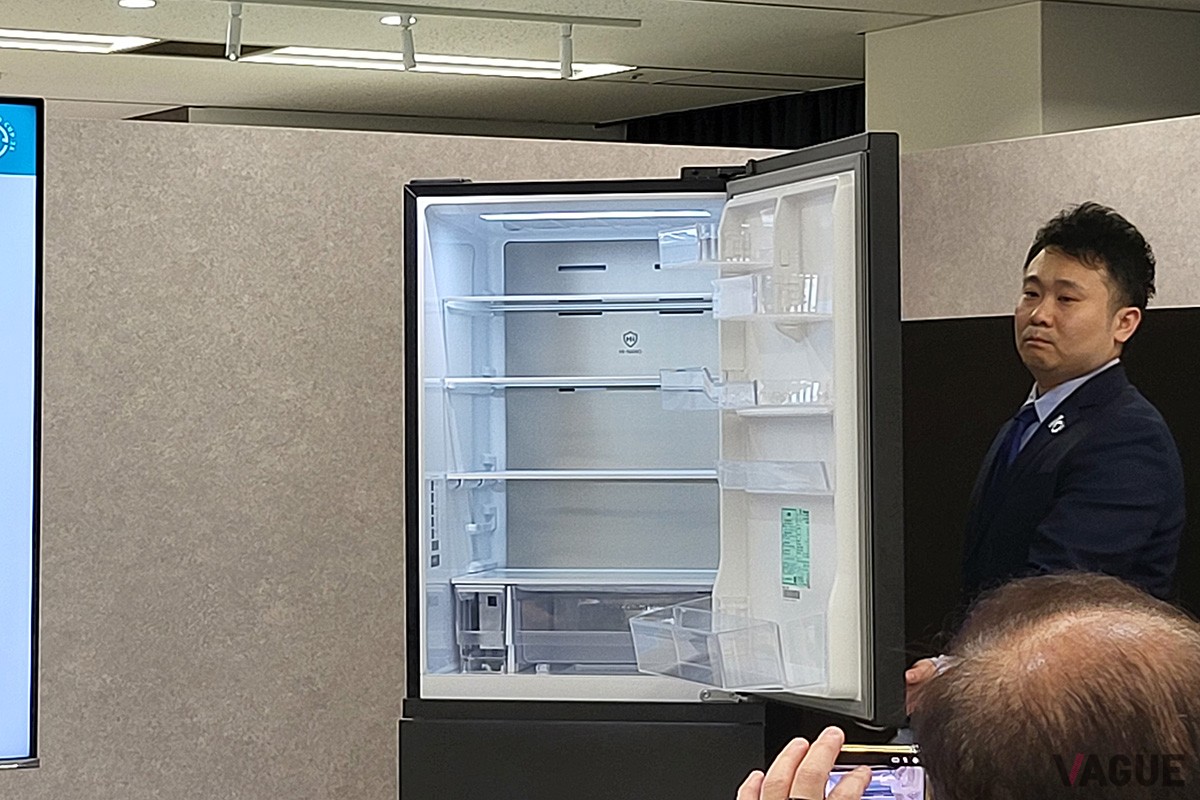 今年4月に開催されたハイセンスのファミリーユースの冷蔵庫発表会の様子