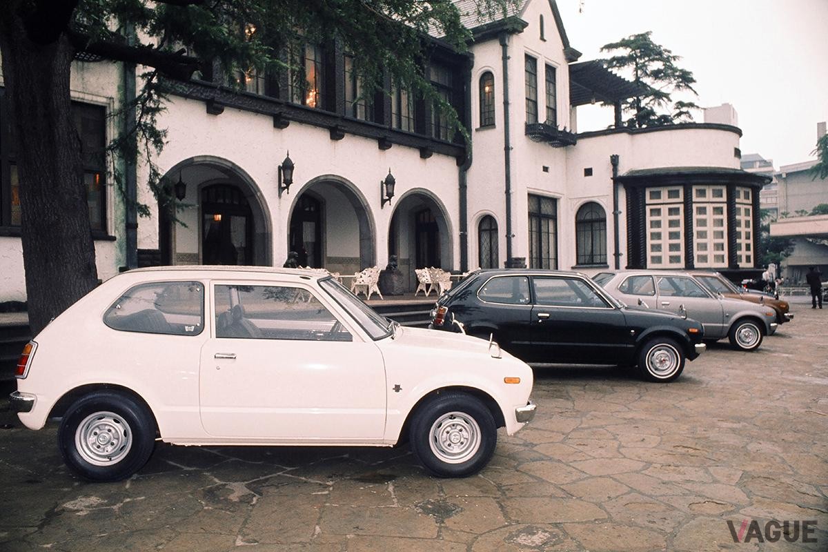 1973年7月11日に発表、同12日に発売されたホンダ初代「シビック」2ドアDXの発表会の様子