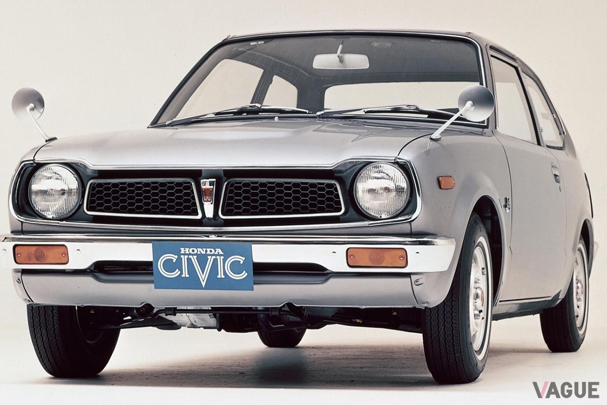 1973年7月11日に発表、同12日に発売されたホンダ初代「シビック」2ドアDX