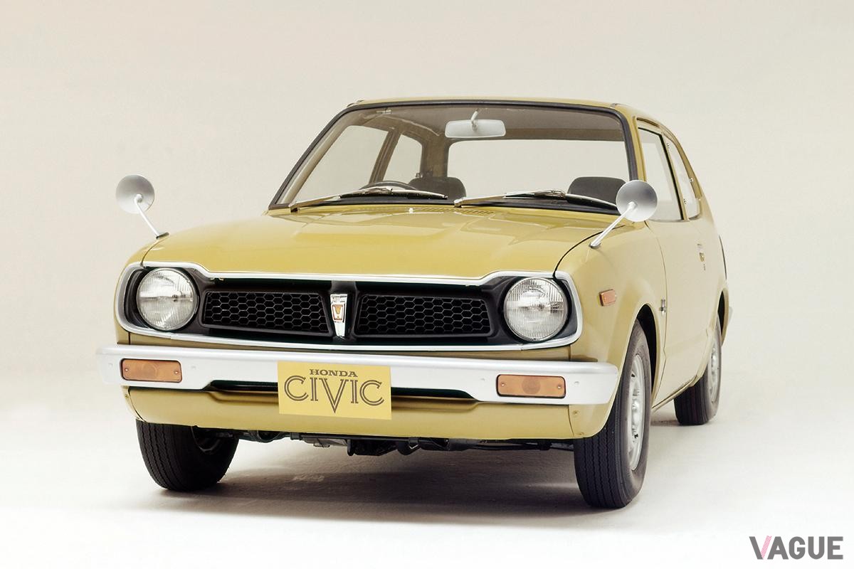 1973年7月11日に発表、同12日に発売されたホンダ初代「シビック」2ドアDX