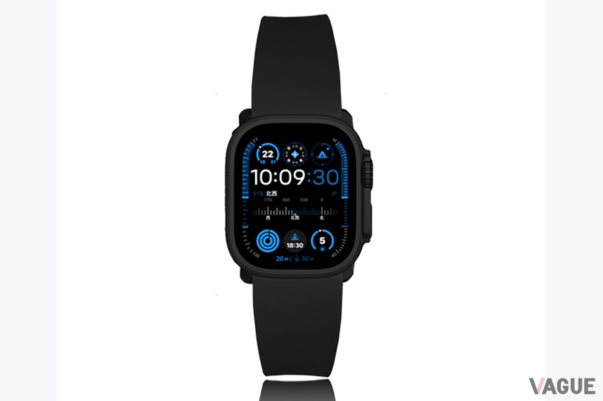 「MinZ FKM mono Band for Apple Watch 49mm/46mm」ブラック（7700円 消費税込）