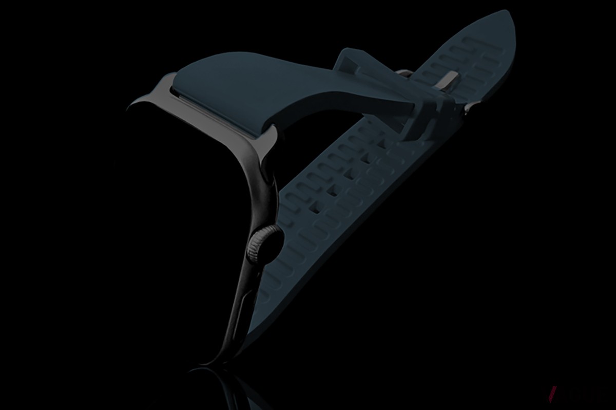 「MinZ FKM mono Band for Apple Watch 49mm/46mm」ネイビー（7700円 消費税込）