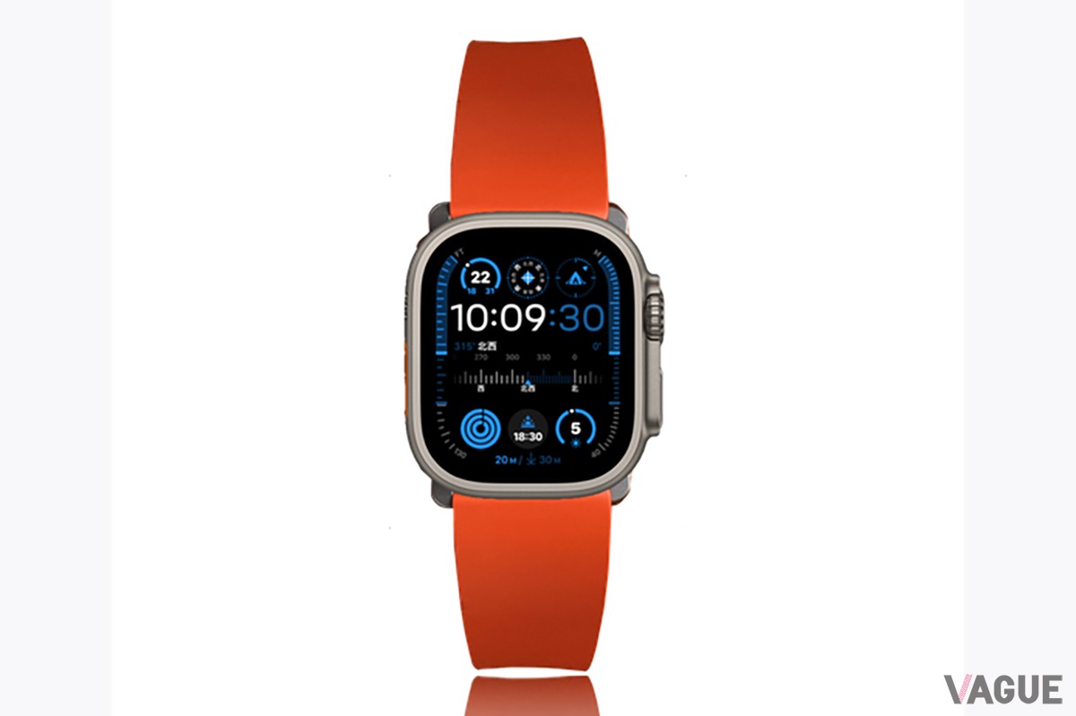 「MinZ FKM mono Band for Apple Watch 49mm/46mm」インターナショナルオレンジ（7700円 消費税込）