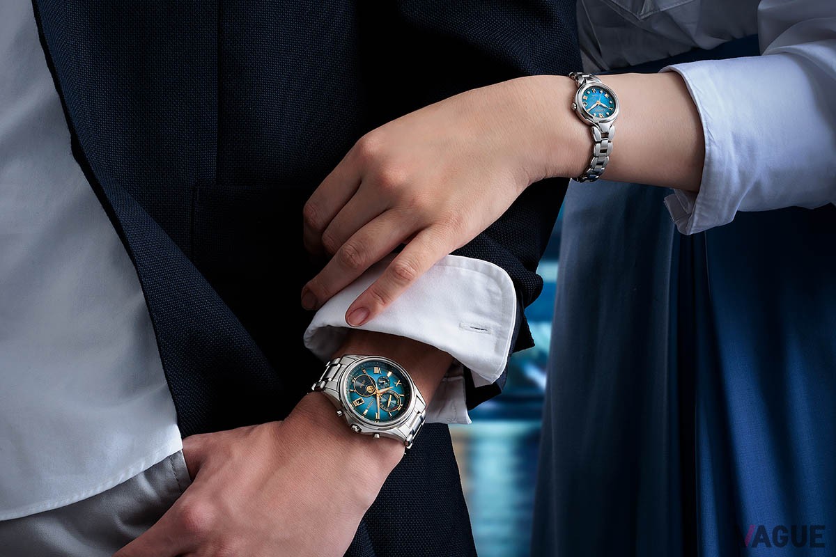 ムーンフェイズも搭載した機能的なメンズモデルと、ダイヤルにダイヤを用いたレディスモデル。ロマンチックな作品だがいずれも高い実用性を秘めている