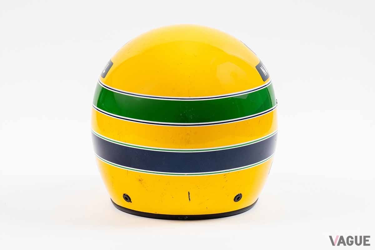 オークションに出品予定のアイルトン・セナ選手のヘルメット（1991年シーズン）