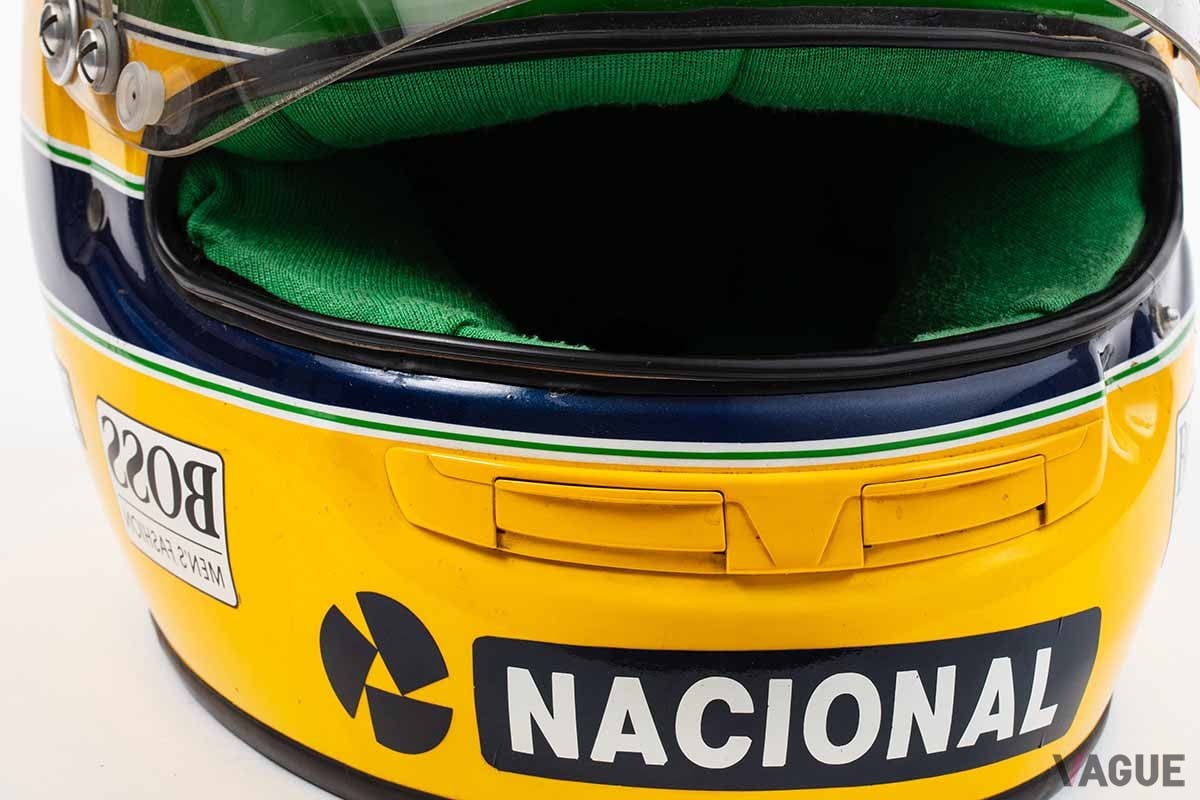 オークションに出品予定のアイルトン・セナ選手のヘルメット（1991年シーズン）