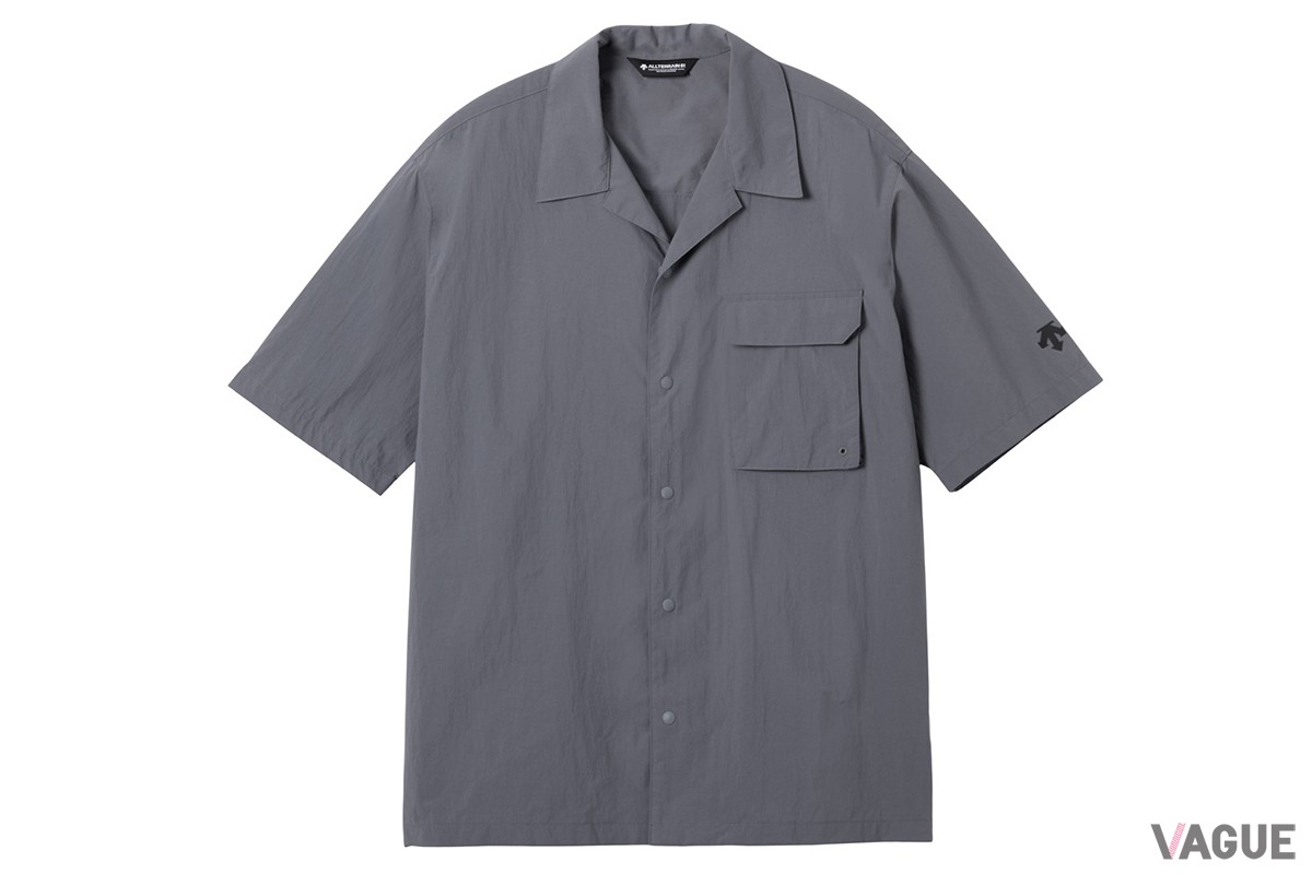 WOVEN TASLAN H／S SHIRT：クラウドグレー