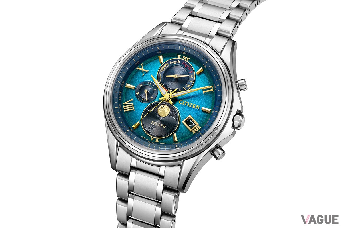 ムーンフェイズにムーンフェイズの北半球南半球切り替え、曜日にデイト表示、24時間表示と機能的なダイヤルが男心をくすぐるはず