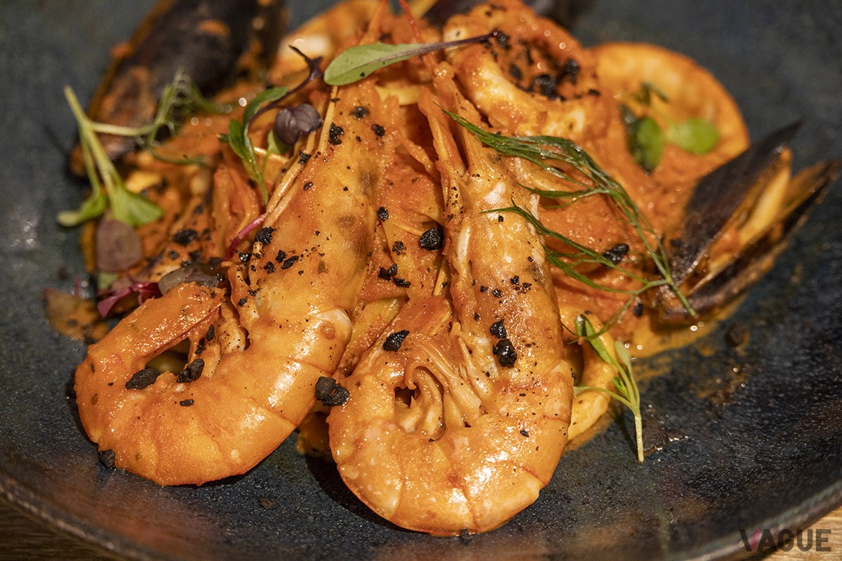 【季節のパスタ】赤海老とムール貝のペスカトーレ、ランチ1,738円、ディナー1,793円