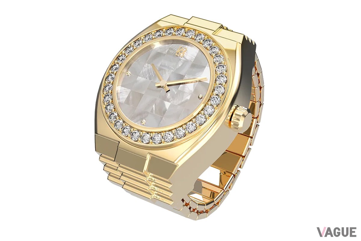 「Luxe Classic Diamond Collection」のチェッカードモザイク（Checkered Mosaic）。チェック柄で表情のあるダイヤルに