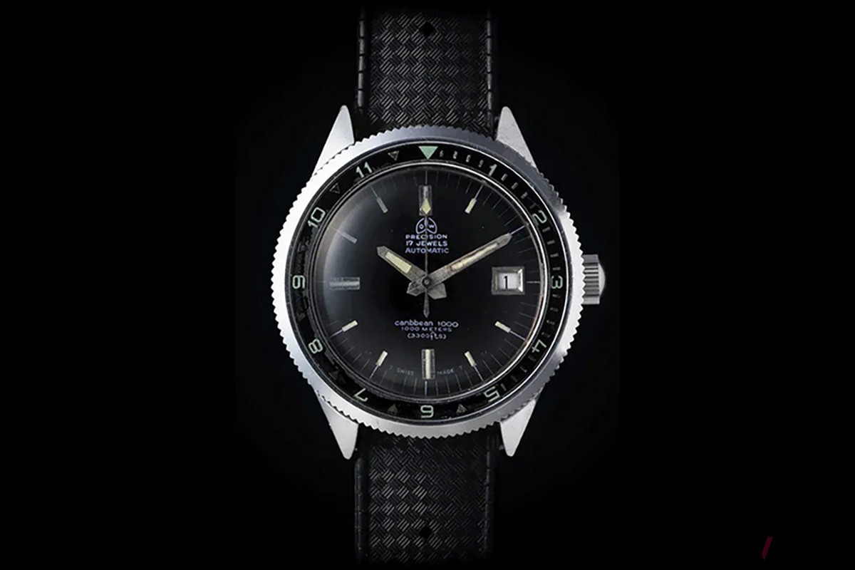 こちらは1964年に世界初の1000m防水を実現したダイバーズウォッチ「Caribbean 1000」