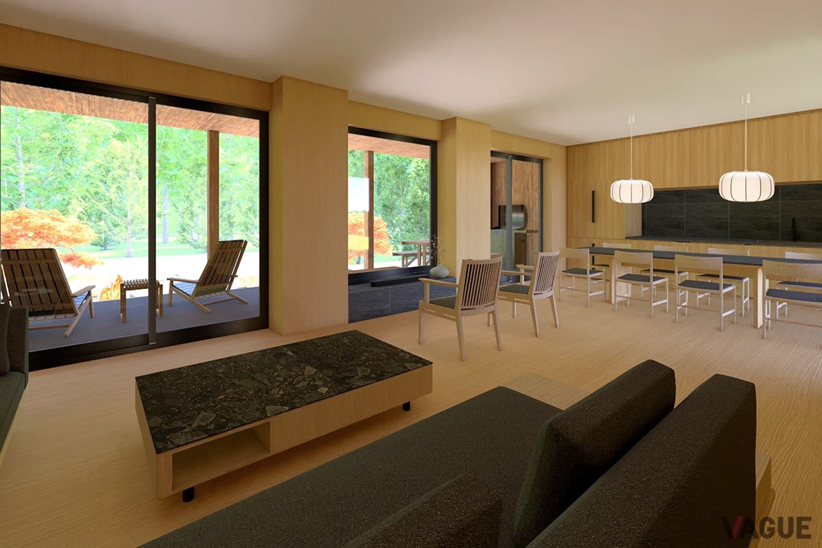 テラスを含め50畳を超える広々としたLDK