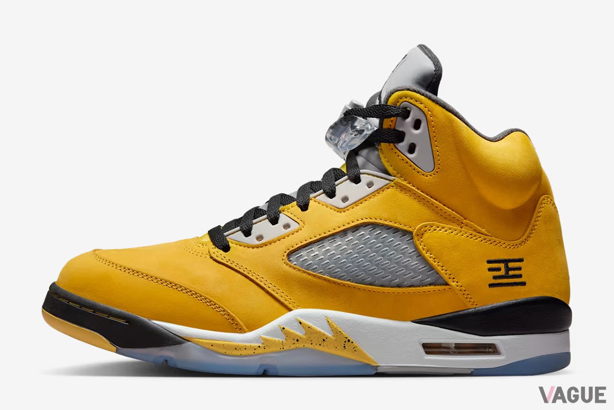 名作バッシュ「エア ジョーダン 5」の人気カラー“Varsity Maize and Wolf Grey“が待望の復刻