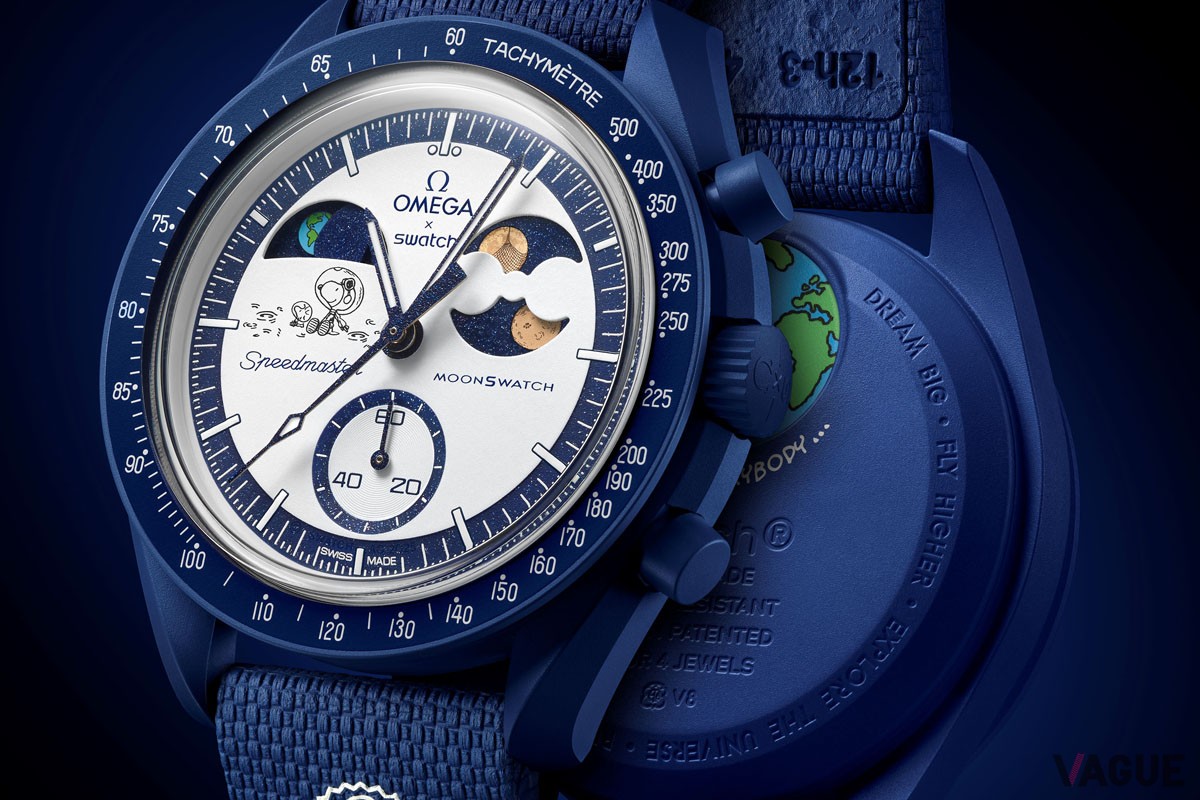 ダイヤルとクラウンにはOMEGAｘSwatchのロゴがあしらわれ、ケースバックにはミッションステートメントを刻印