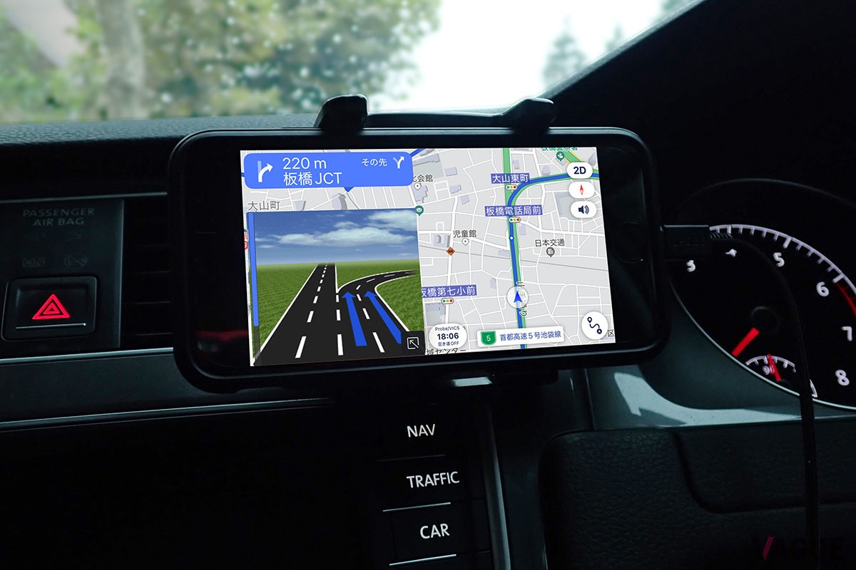トヨタが開発したカーナビアプリ「モビリンク」。その使い心地はトヨタの純正カーナビそのもの。Android Autoにて車載ディスプレイで表示している