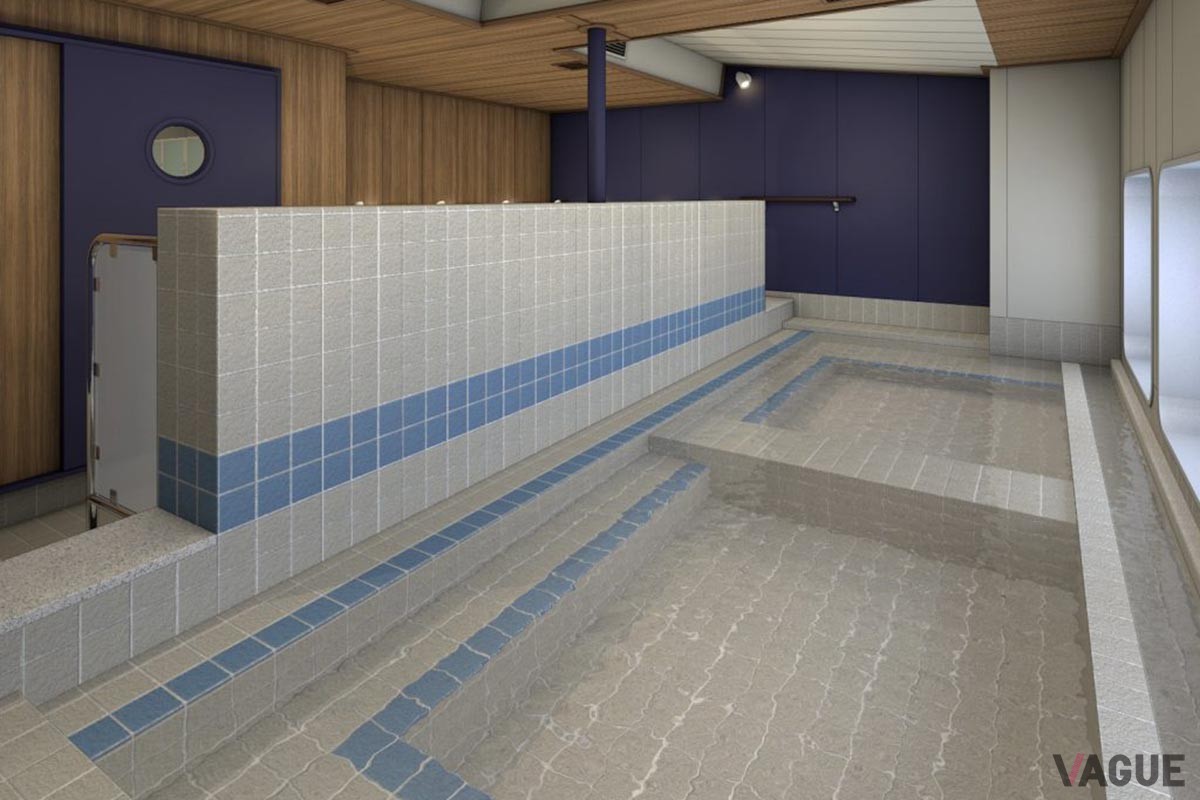 新造船「ブルーグレイス」展望浴室