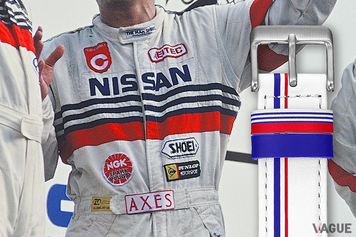 遊革には80年代のレーシングスーツにあしらわれていたトリコロールストライプが