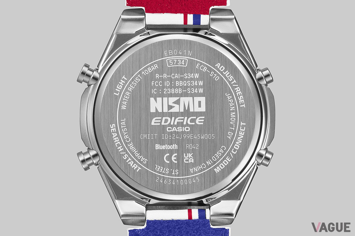 裏蓋にももちろん「NISMO」ロゴを刻んでいる。防水性は10気圧