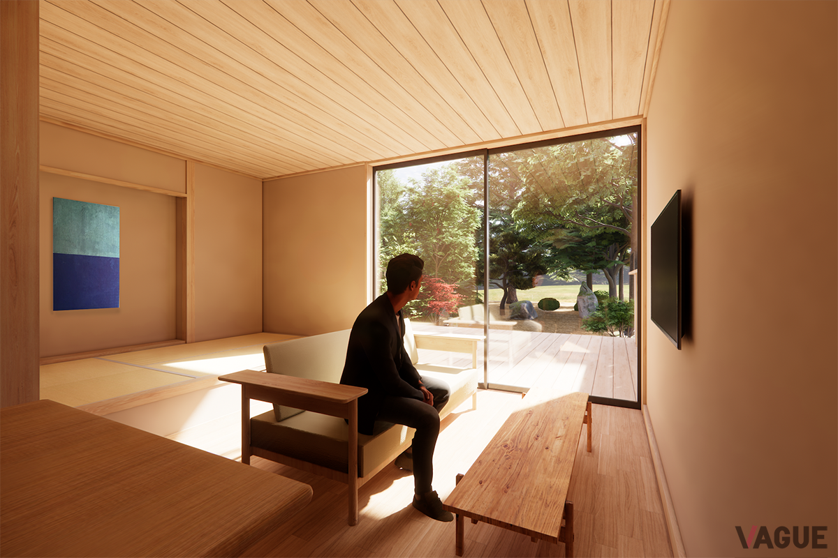 木の質感を存分に生かした温もりと落ち着きのある空間