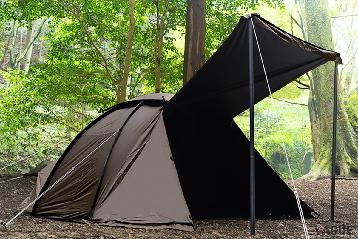 入口生地は別売りのポールでキャノピーにすることもできる