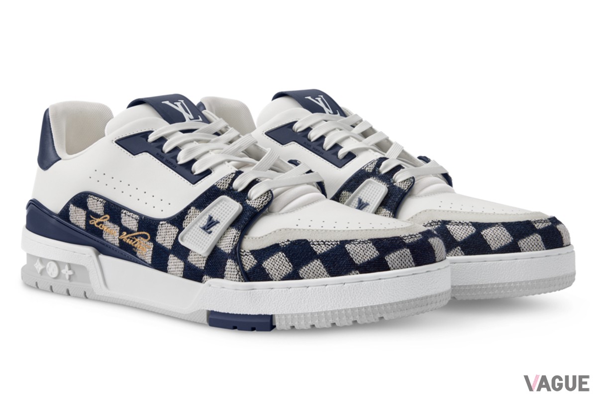 LV トレイナー スニーカー（ダミエ・デニム、プレーンカーフレザー）：21万8900円